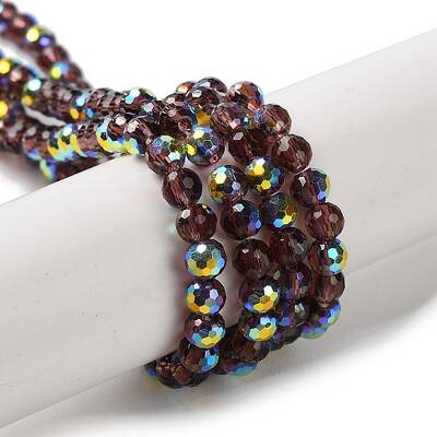 Transparent Electroplate Glass Beads Strands