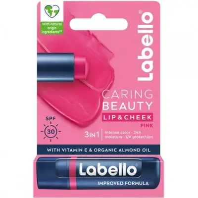 Labello Labello Caring Beauty 3In1 Spf30 Vitamin E & Organic Almond Oil Pink