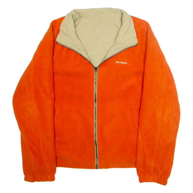 TOMMY HILFIGER Mens Fleece Jacket Orange 2XL
