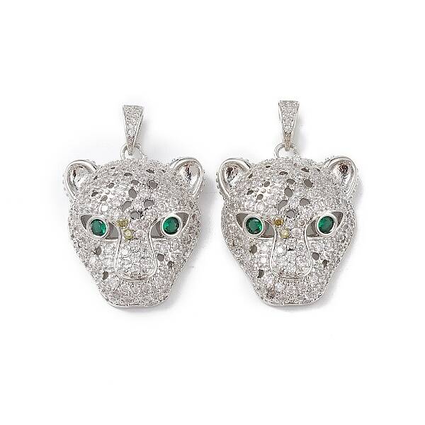 Brass Micro Pave Cubic Zirconia Pendants