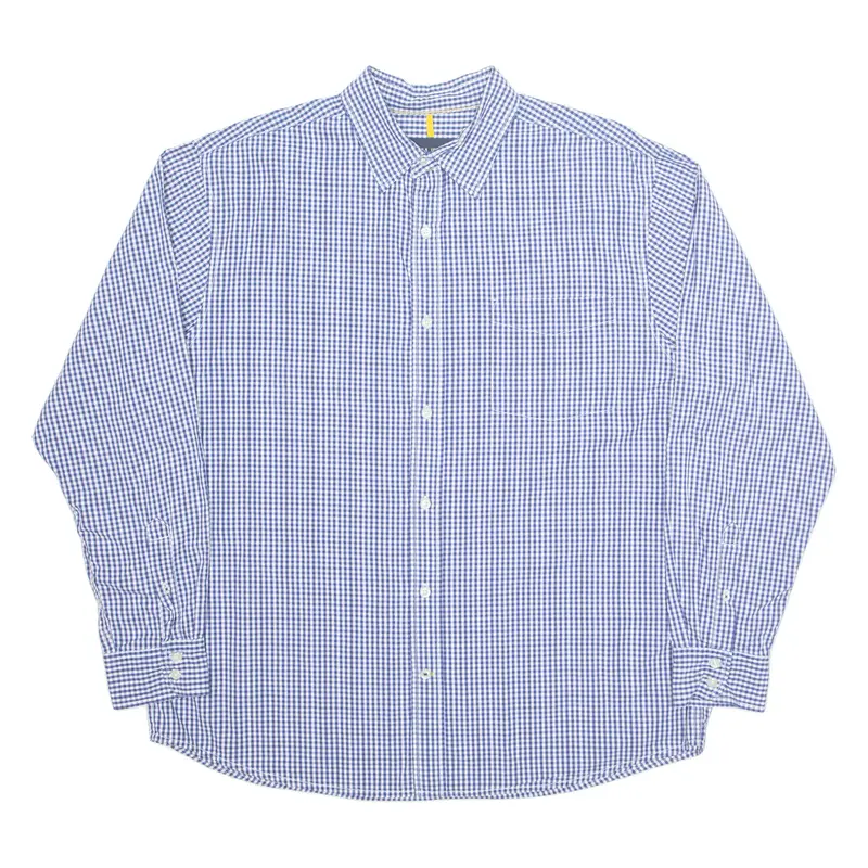 NAUTICA JEANS CO Mens Shirt Blue Gingham Long Sleeve XL