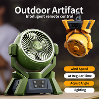 2025 upgraded version camping fan, Multifunction portable rechargeable fan, 20000mAh battery powered, stepless speed regulati...