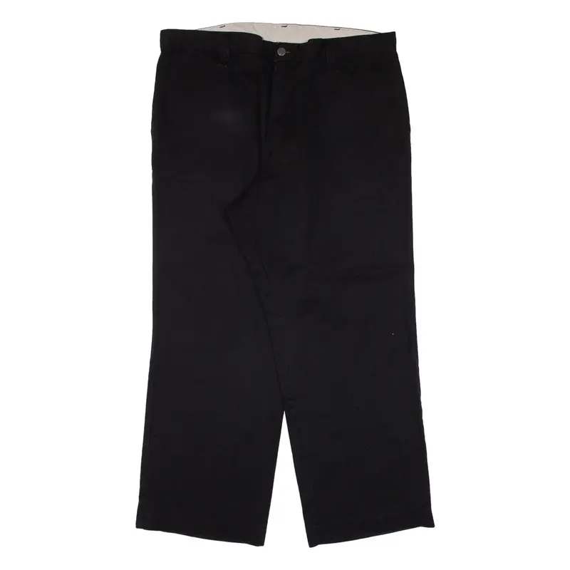 DICKIES Workwear Mens Trousers Black Loose Straight W38 L30