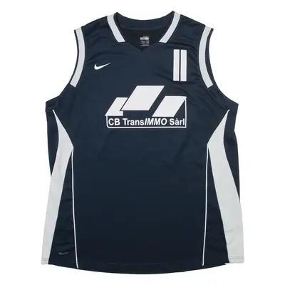 NIKE Mens Vest Blue Sleeveless V-Neck XL