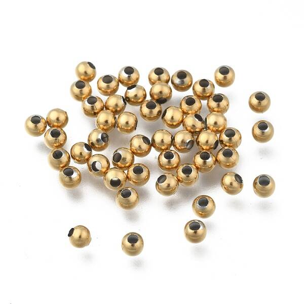 Round PVD Vacuum Plating 304 Stainless Steel Beads