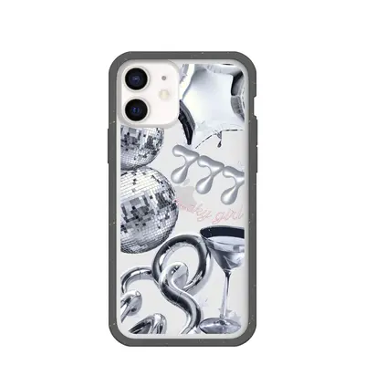 Clear Cosmic Luck iPhone 12/ iPhone 12 Pro Case With Black Ridge