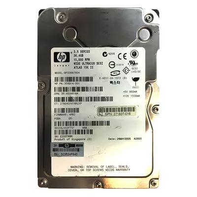 BF03687B54 HP 36.4GB Ultra-320 SCSI 15000 3.5-inch Hard Drive