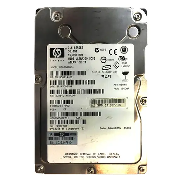 BF03687B54 HP 36.4GB Ultra-320 SCSI 15000 3.5-inch Hard Drive