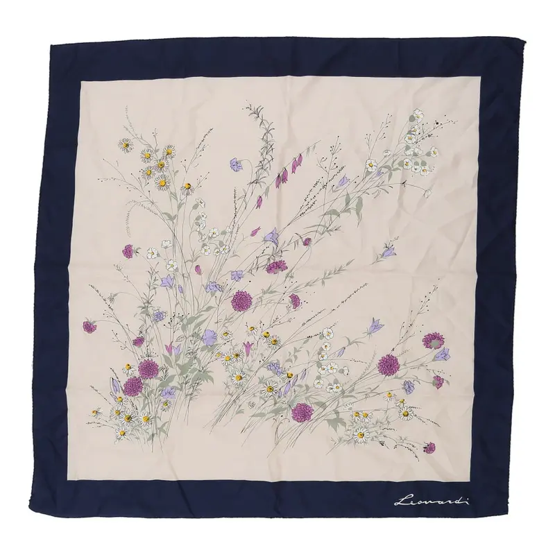 Leonardi Floral Scarf - No Size Cream Polyester