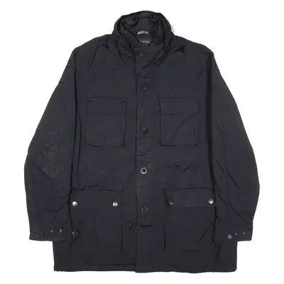 NAUTICA Insulated Rain Jacket Black Nylon Mens XL