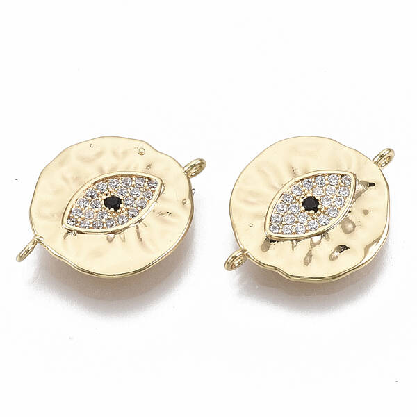 Real 18K Gold Plated Brass Micro Pave Clear Cubic Zirconia Links