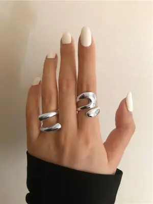 Vintage Geometric Design Cuff Ring, Casual Trendy Ring Stack, Rings Jewelry for Girls Gift, Female Classic Fashion Cute Acces...