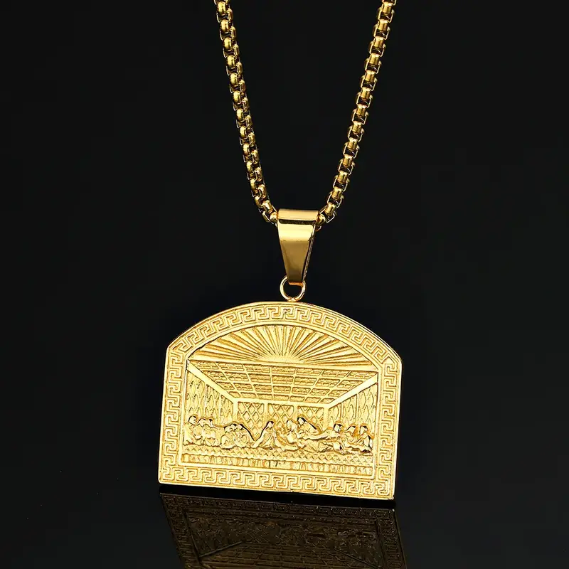 Last Supper Jesus Titanium Steel Pendant Hip-Hop Stainless Steel Necklace
