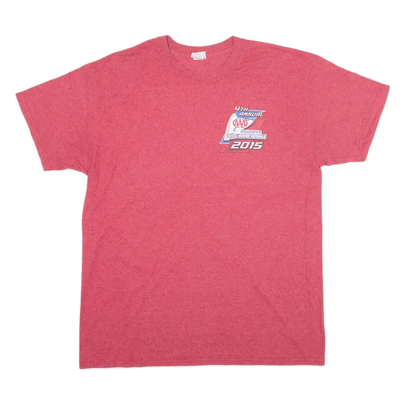 GILDAN USA Motorsports USA T-Shirt Red Short Sleeve Mens L