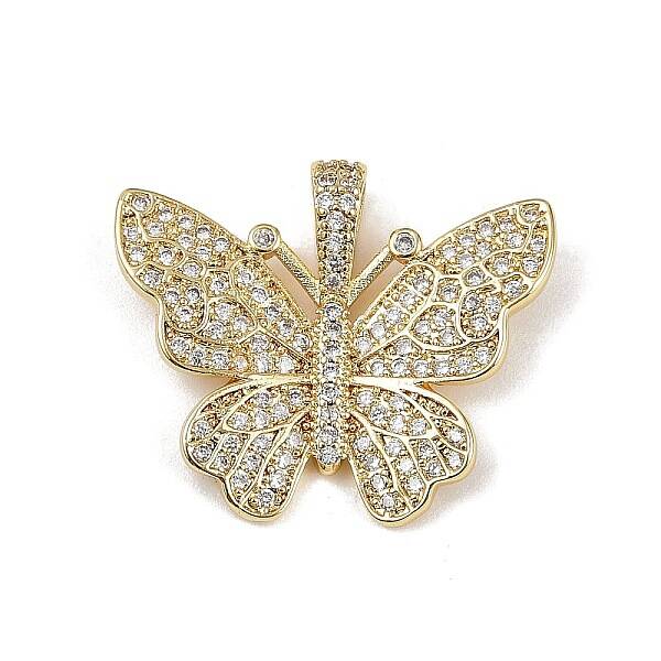Brass Micro Pave Cubic Zirconia Pendants