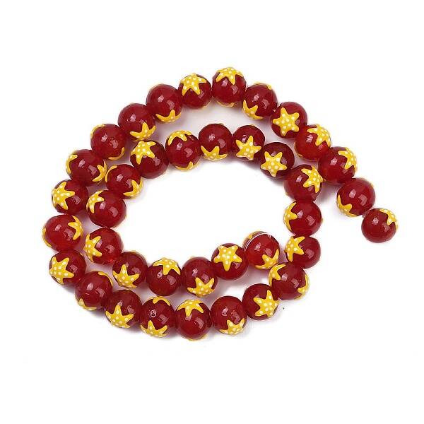 Round Handmade Lampwork Beads Strands
