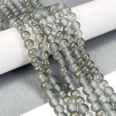 Frosted Transparent Glass Bead Strands