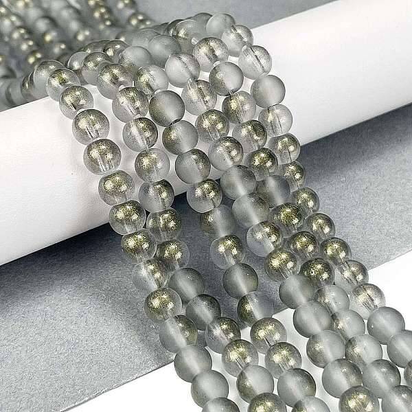 Frosted Transparent Glass Bead Strands