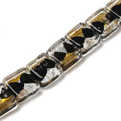 Handmade Gold Foil and Silver Foil Lampwork Beads