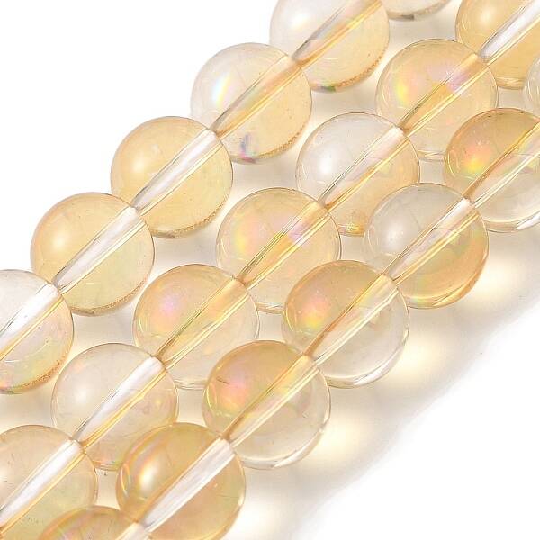 Transparent Electroplate Glass Beads Strands