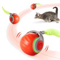 Potaroma Moving Ball Cat Toy with Feather Tail, Rechargeable 2025 New Interactive Ball for Indoor Cats Exercise, Smart Intera...