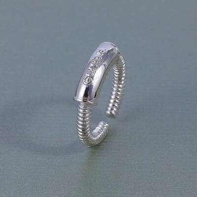 Screw Thread Brass Cuff Rings for Men