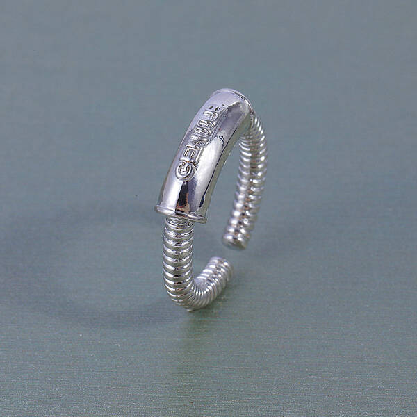 Screw Thread Brass Cuff Rings for Men
