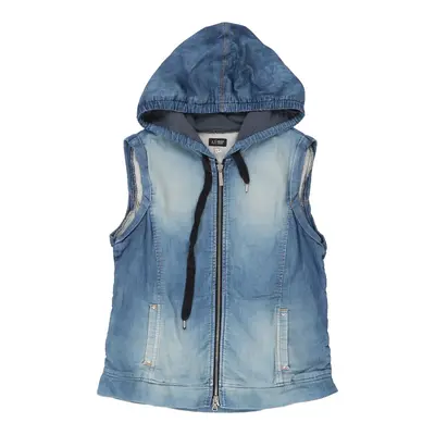 Armani Jeans Zip Up - Medium Blue Cotton Blend | Size: medium