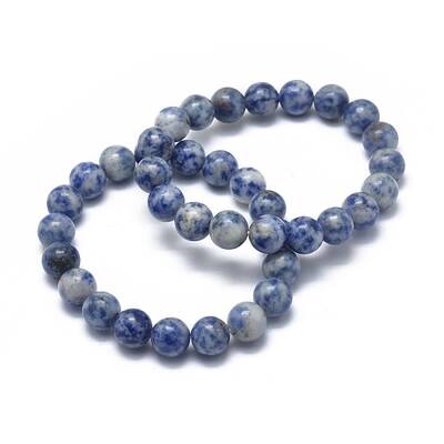 Natural Blue Spot Jasper Bead Stretch Bracelets