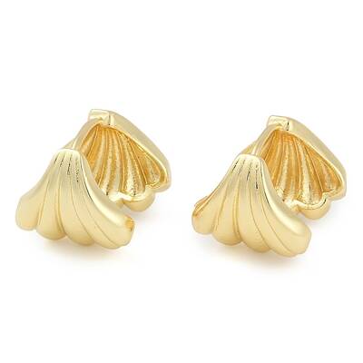 Rack Plating Shell shape Brass Hoop Earrings for Women