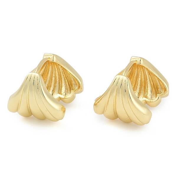 Rack Plating Shell shape Brass Hoop Earrings for Women