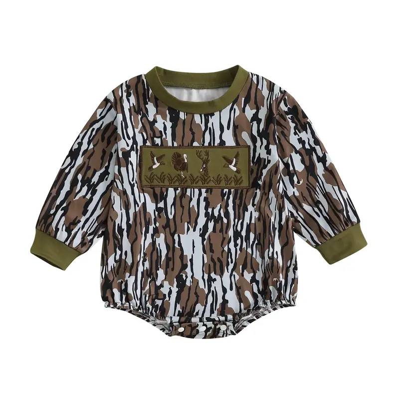 Duck Hunting Baby Clothes Infant Baby Boys Girls Camoflage Embroidered Mallard Duck Sweatshirt Romper Onesie Bodysuit Outfits...