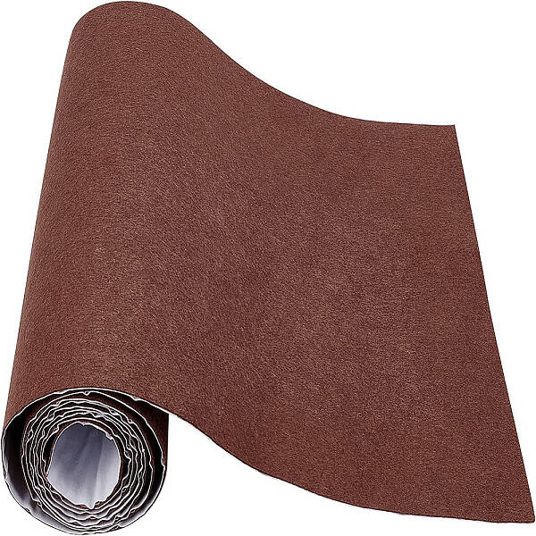 BENECREAT 15.7x78.7(40cmx2m) Self-Adhesive Felt Fabric Dark Brown Shelf Liner for DIY Costume Making and Jewelry Drawer Box F...