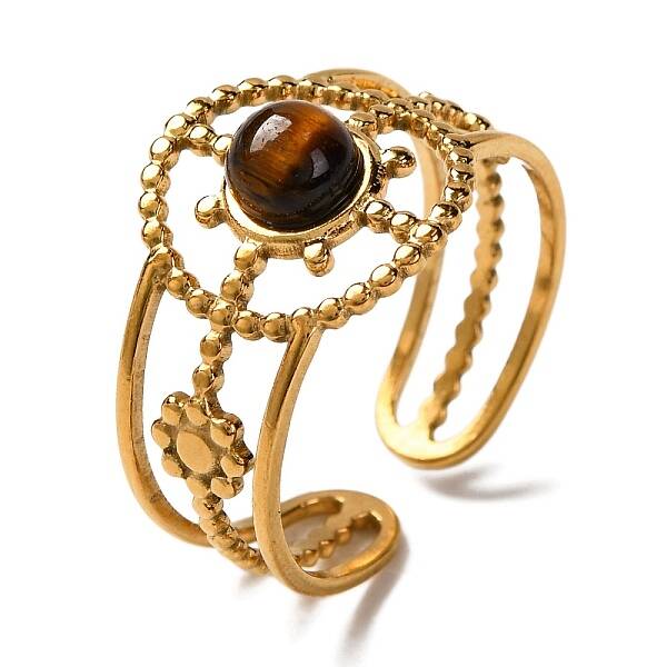 Natural Tiger Eye Finger Rings
