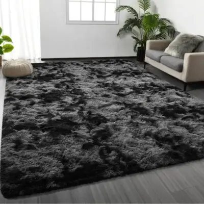 Faux Fur Rug, 1 Count Thickened Tie Dye Non-slip Soft Floor Mat, Decorative Carpet for Home Living Room Bedroom