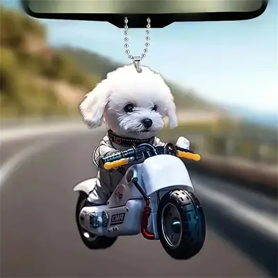 Cartoon Dog Design Car Hanging Decoration, Car Rear View Mirror Hanging Ornament, Car Interior Pendant, Car Decoration Access...
