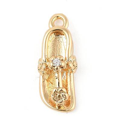 Brass Micro Pave Clear Cubic Zirconia Pendants