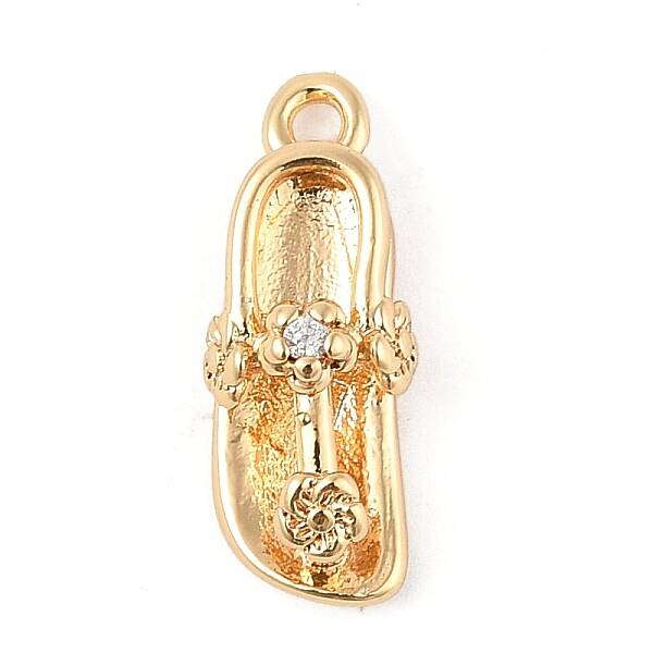 Brass Micro Pave Clear Cubic Zirconia Pendants
