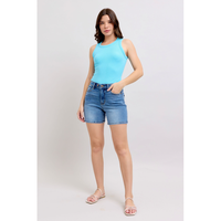 The Joan 2 Button Mid Length Dad Shorts - Full
