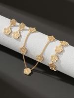 Elegant Flower Design Rhinestone Decorated Fashionable Jewelry Set, Dressy Matching Jewelry Set for Party, Daily Clothing Dec...