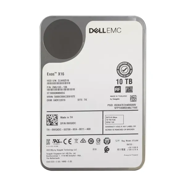 WGXDC Dell 10TB 7200RPM 6Gb/s SATA Hot Plug 3.5-inch Hard Drive