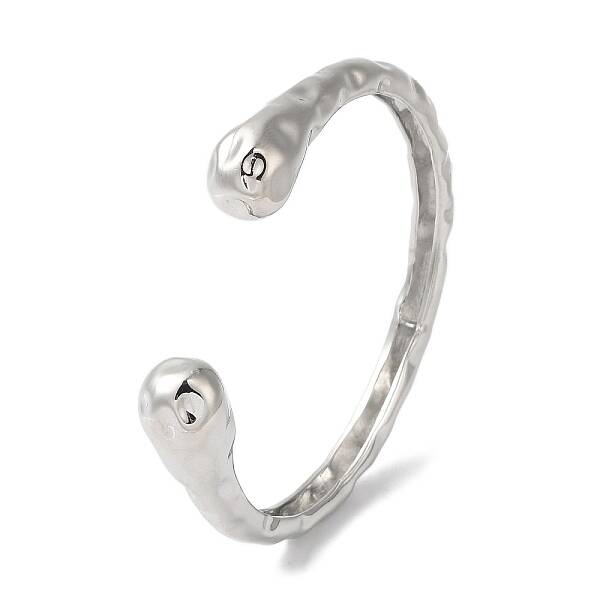 Rack Plating Brass Textured Open Cuff Bangles
