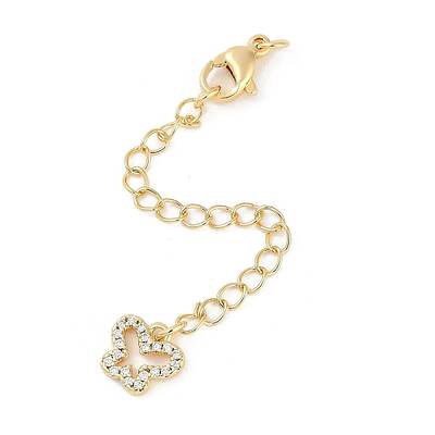 Brass Micro Pave Cubic Zirconia Ends with Chains
