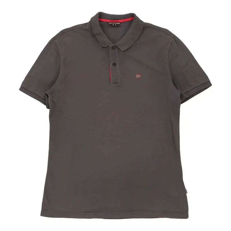 Napapijri Polo Shirt - Medium Grey Cotton