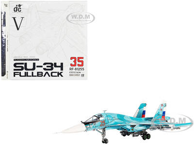 Sukhoi Su-34 Fullback Bomber Aircraft Ukraine War (2022) Russian Air Force 1/72 Diecast Model by JC Wings