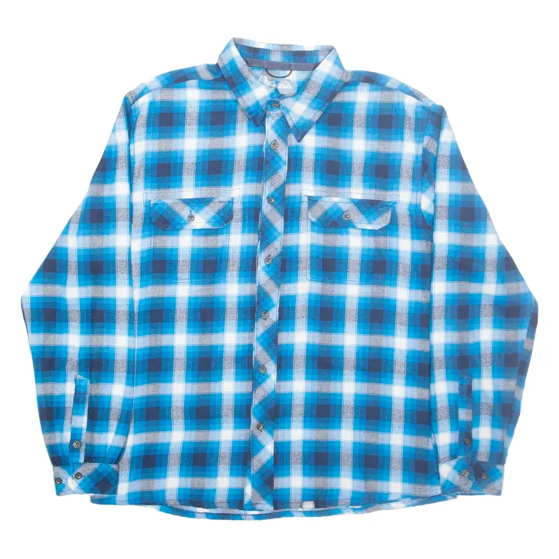 MCKINLEY Mens Shirt Blue Check Long Sleeve XL