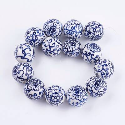 Handmade Blue and White Porcelain Beads