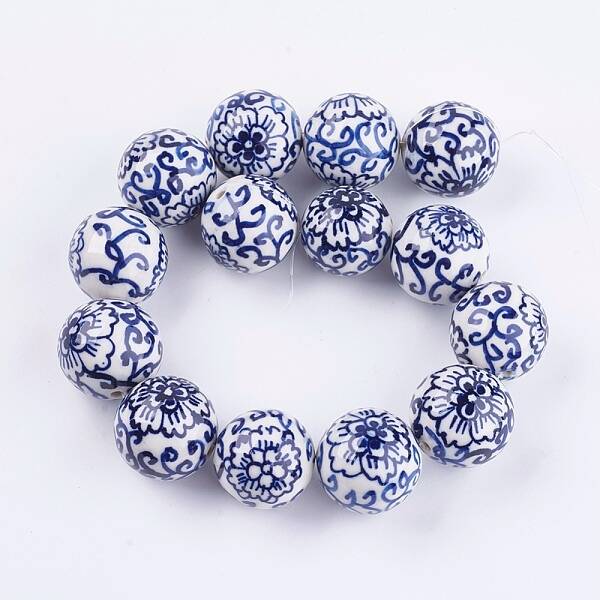 Handmade Blue and White Porcelain Beads