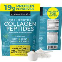Hydrolyzed Collagen Peptides, 1 lb - Grass-Fed, Pasture-Raised Type 1 & 3 Bovine Collagen Peptides Powder for Women & Men for...