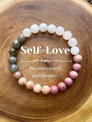 Self-love Letter Bracelet, Fashionable Crystal Stone Bracelet for Women & Men, Trendy All-match & Exquisite Jewelry for Birth...